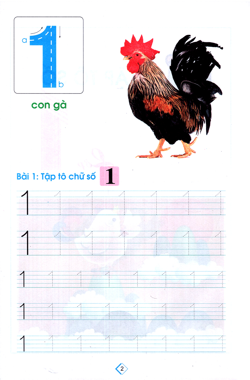 chuẩn bị cho bé vào lớp môt - tập tô số lớp 1 - Ảnh 4