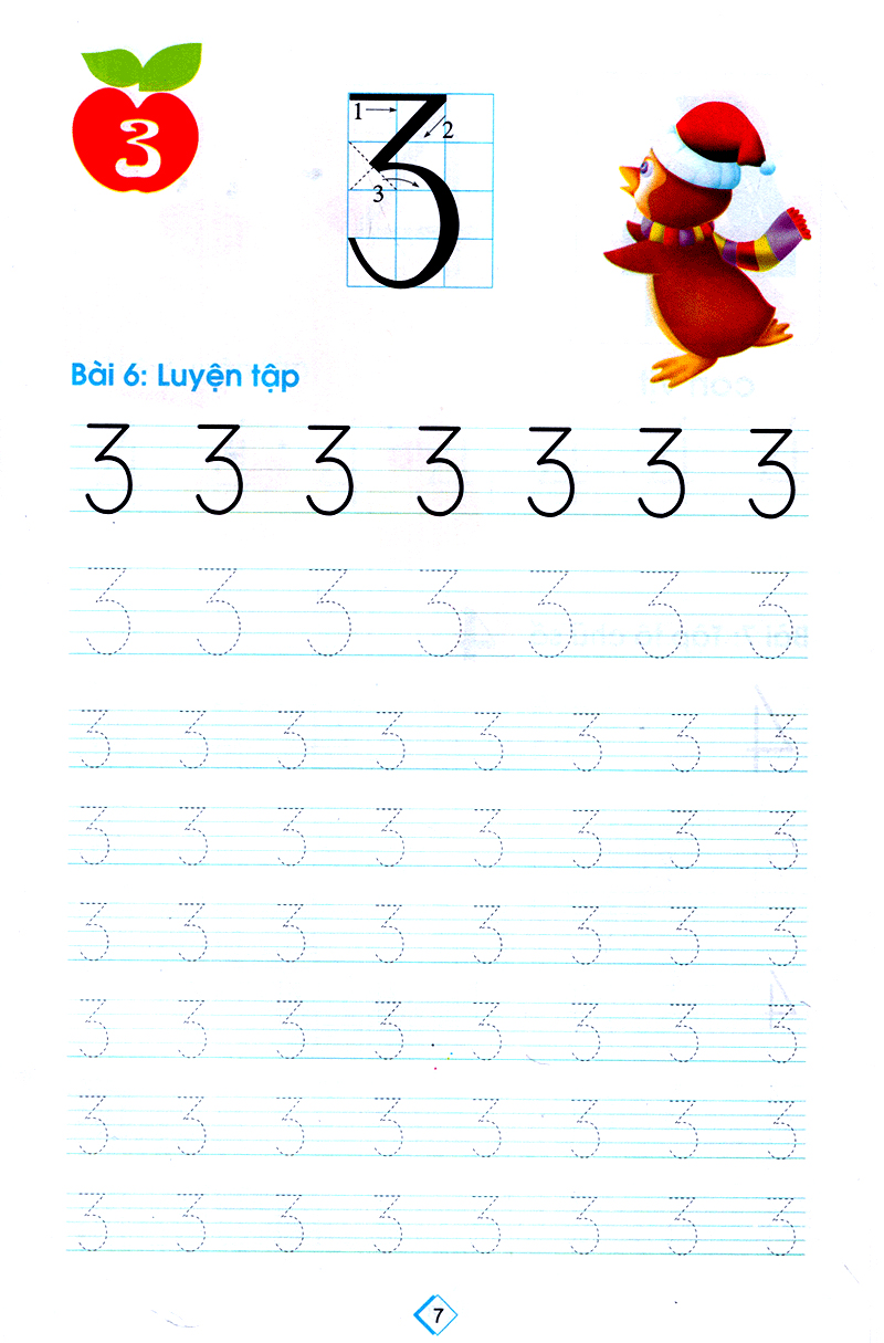 chuẩn bị cho bé vào lớp môt - tập tô số lớp 1 - Ảnh 9