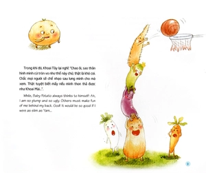 chuyện các bé rau củ quả ở khu rừng phép thuật - bé khoai lang lạc quan, yêu đời (song ngữ việt - anh) - Ảnh 10