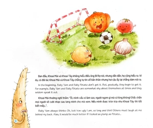 chuyện các bé rau củ quả ở khu rừng phép thuật - bé khoai lang lạc quan, yêu đời (song ngữ việt - anh) - Ảnh 9