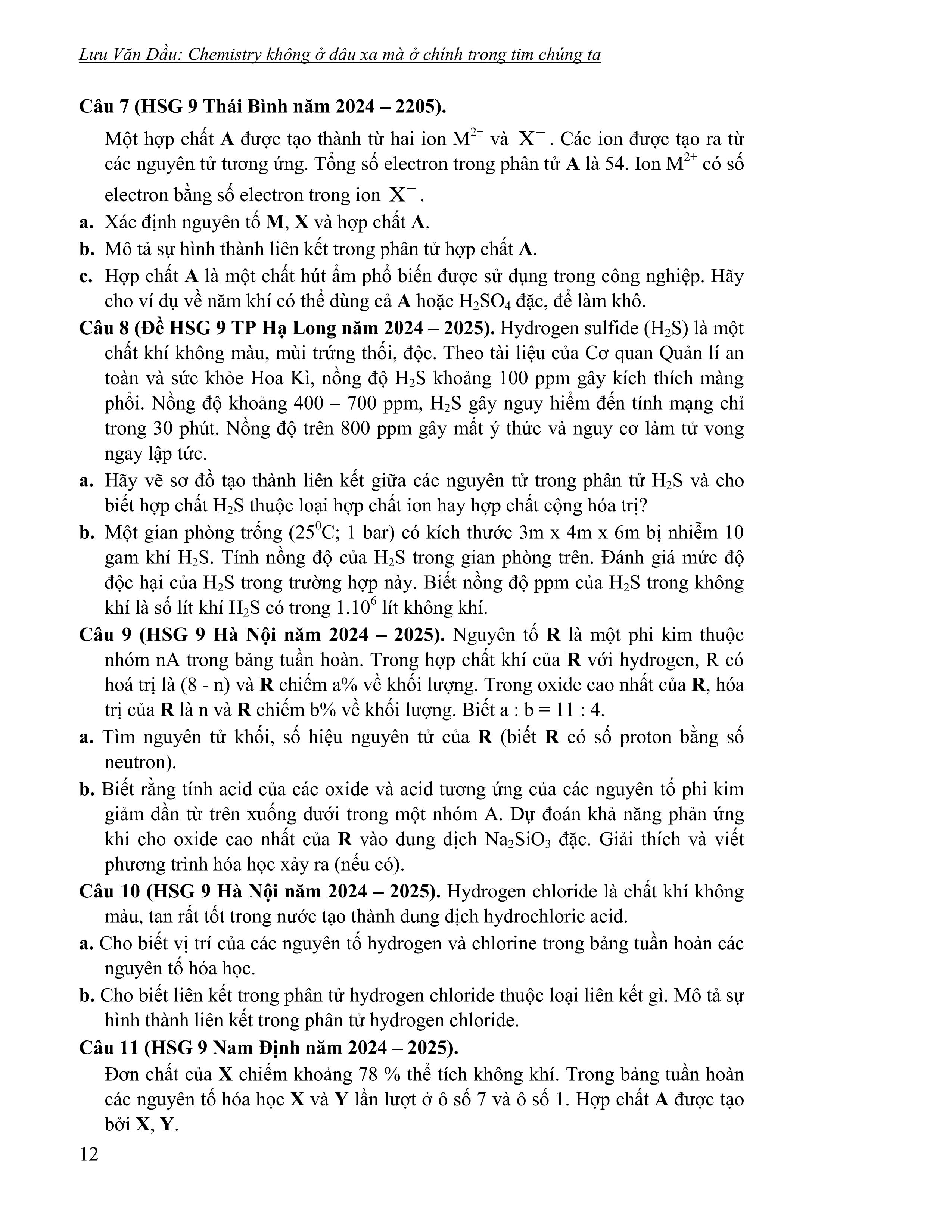 Chuyên Đề Bồi Dưỡng Học Sinh Giỏi Ôn Thi Vào Lớp 10 Chuyên Hóa - Phần Hóa Vô Cơ - Ảnh 12