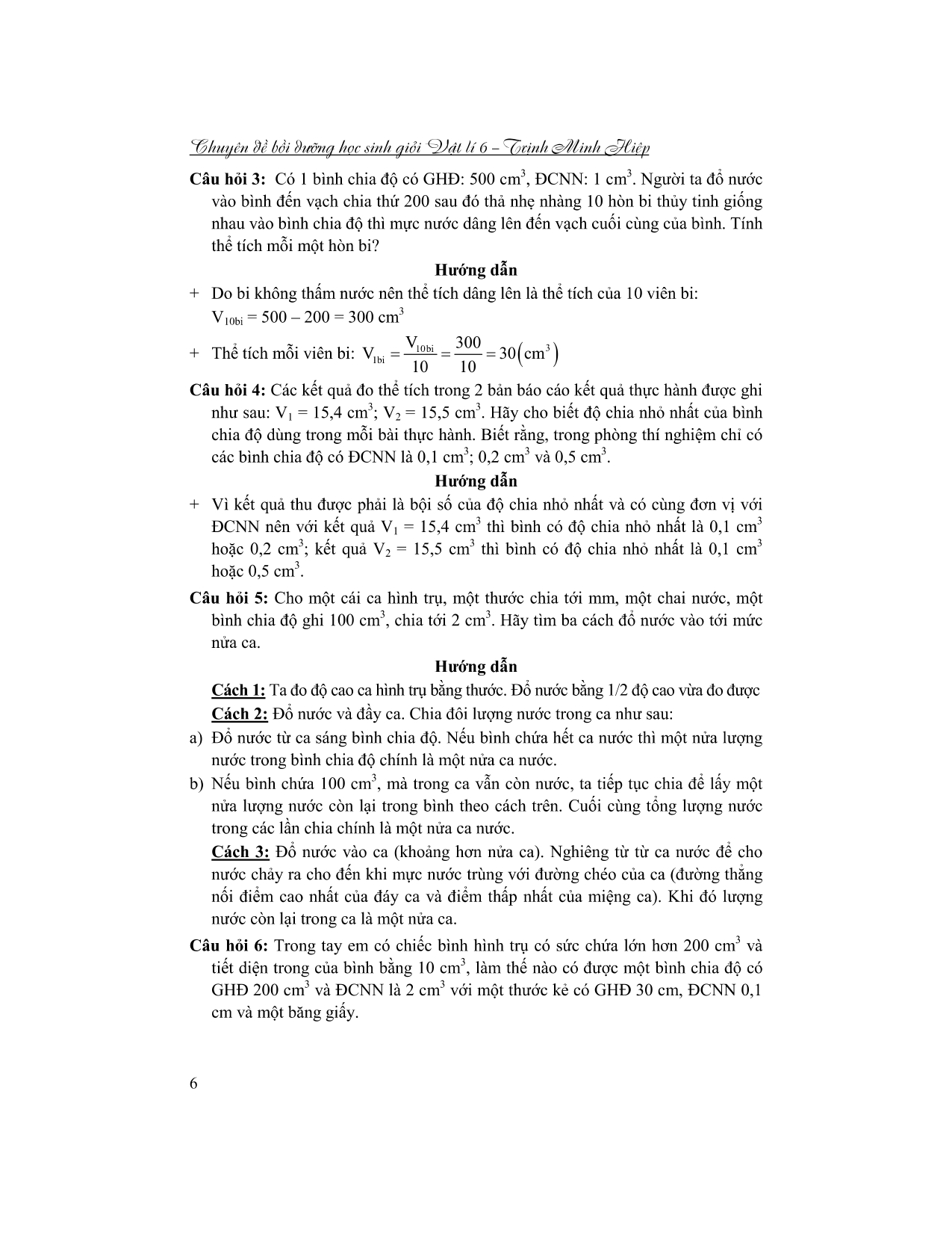 chuyên đề bồi dưỡng học sinh giỏi vật lí 6 - Ảnh 8