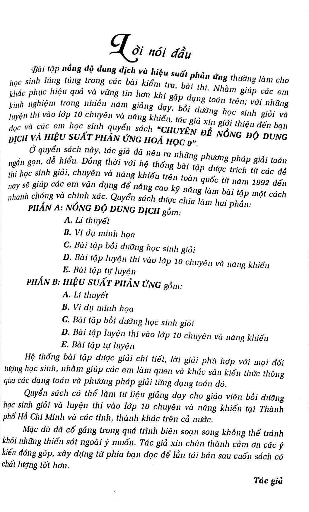 chuyên đề nồng độ dung dịch và hiệu suất phản ứng hóa 9 - Ảnh 2