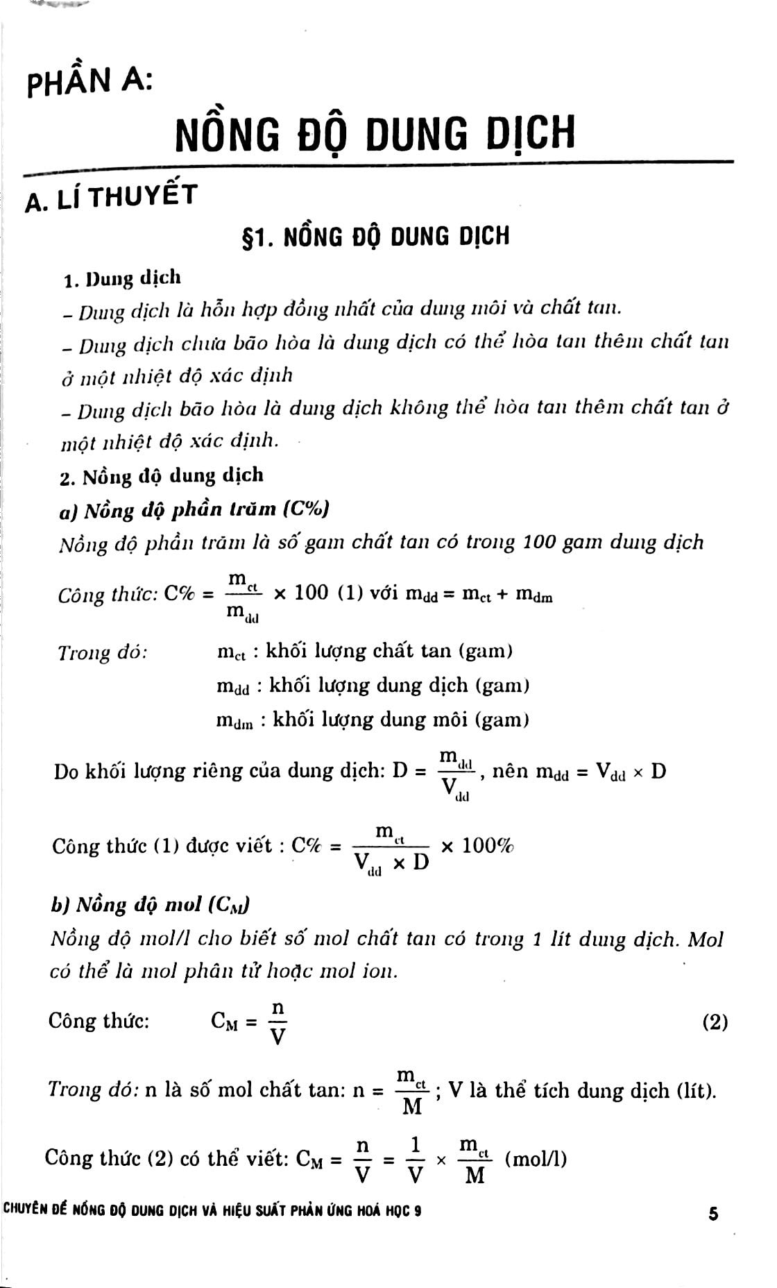 chuyên đề nồng độ dung dịch và hiệu suất phản ứng hóa 9 - Ảnh 3