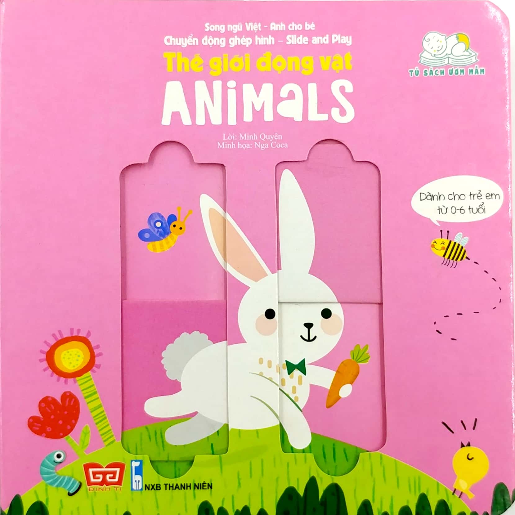 chuyển động ghép hình - slide and play - thế giới động vật - animals (tái bản 2023) - Ảnh 2