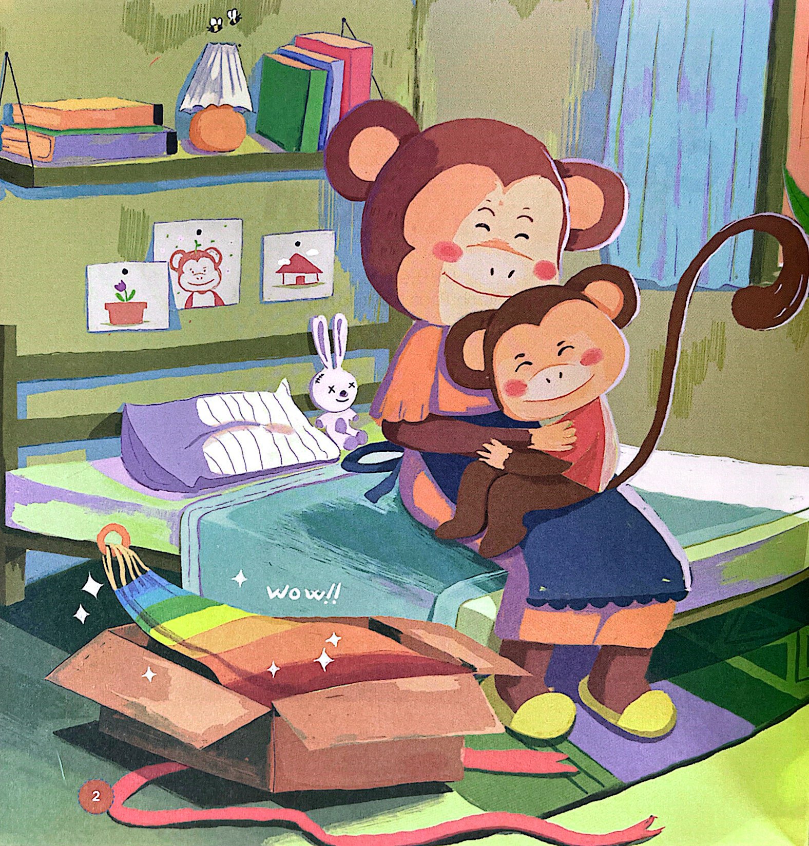 chuyện ở rừng hạnh phúc - chiếc võng cầu vồng của khỉ con - Ảnh 3