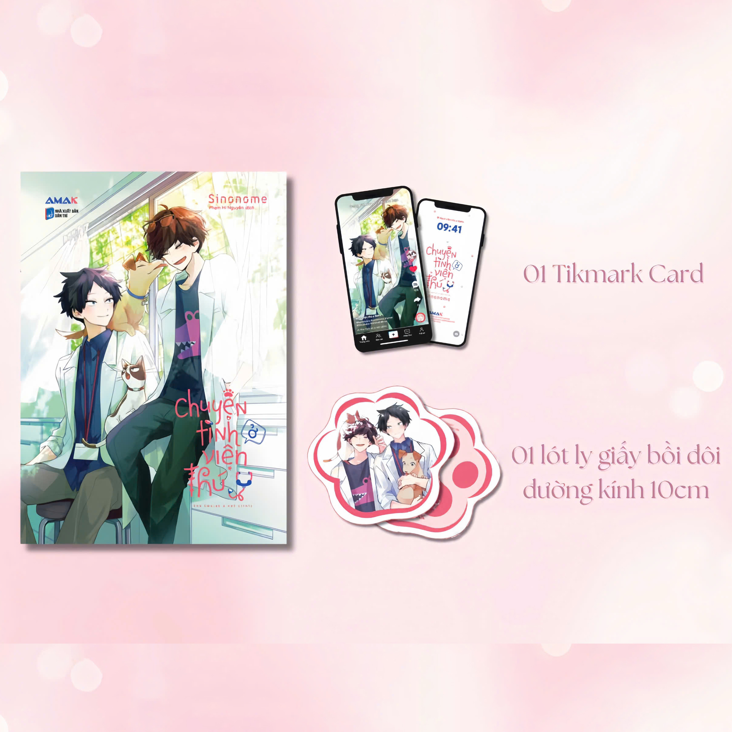 chuyện tình ở viện thú y - the two - at a vet clinic - tặng kèm tikmark card + lót ly giấy chân mèo - Ảnh 2