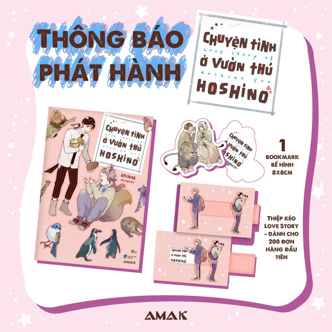 chuyện tình ở vườn thú hoshino - tặng kèm bookmark bế hình + thiệp kéo love story - Ảnh 2