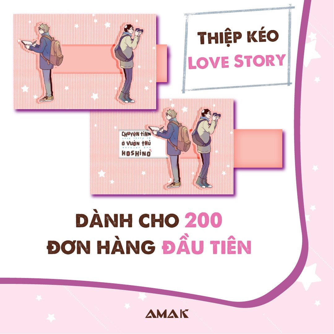 chuyện tình ở vườn thú hoshino - tặng kèm bookmark bế hình + thiệp kéo love story - Ảnh 5