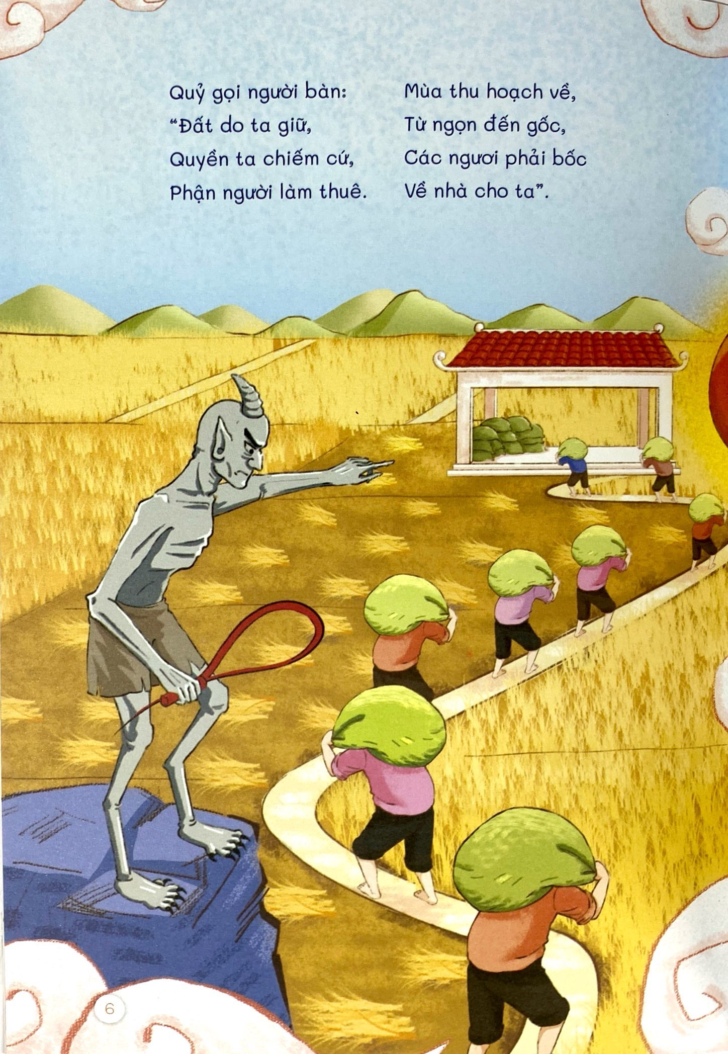 cổ tích bằng thơ giúp bé 4+ học chữ, luyện đọc trôi chảy - sự tích cây nêu - Ảnh 6