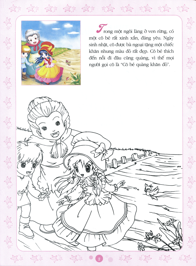 cổ tích tô màu công chúa - cô bé quàng khăn đỏ - Ảnh 3