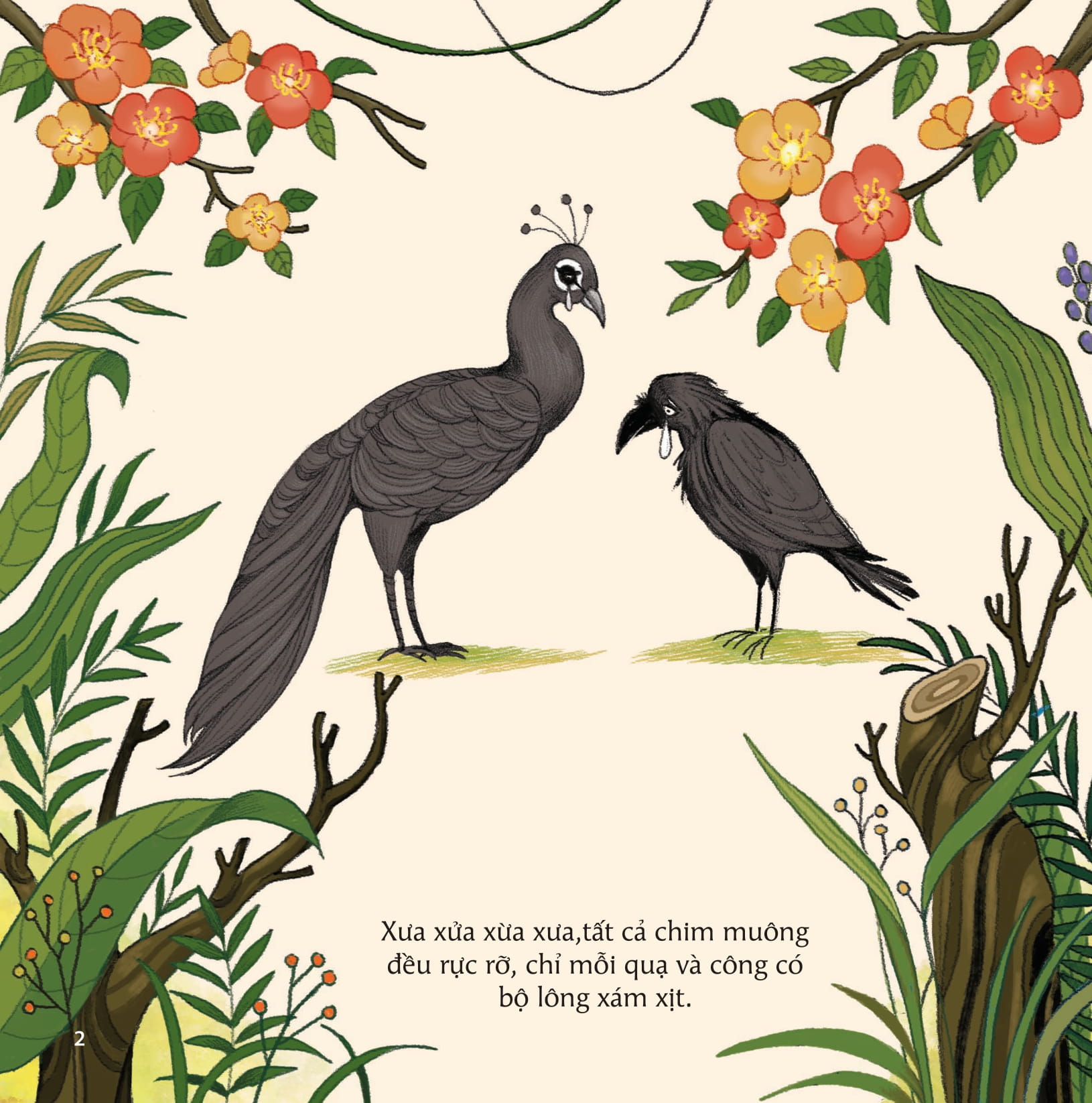 cổ tích việt nam cho bé - quạ và công (tái bản 2022) - Ảnh 2