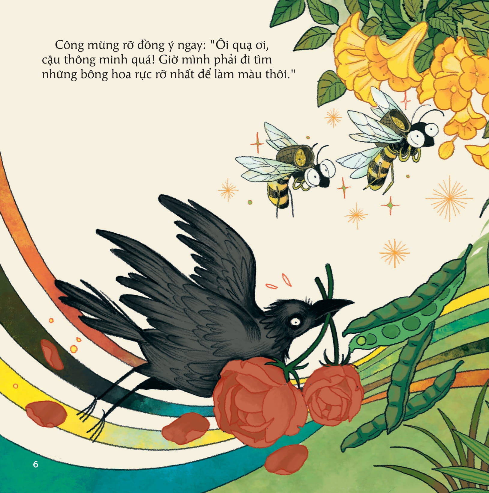 cổ tích việt nam cho bé - quạ và công (tái bản 2022) - Ảnh 6