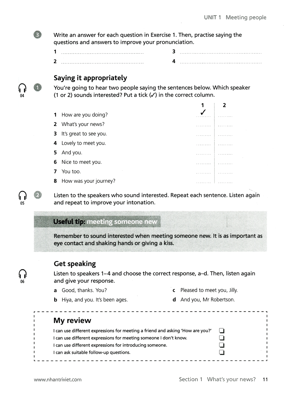 collins english for life - speaking - a2 pre-intermediate (cd) - Ảnh 7
