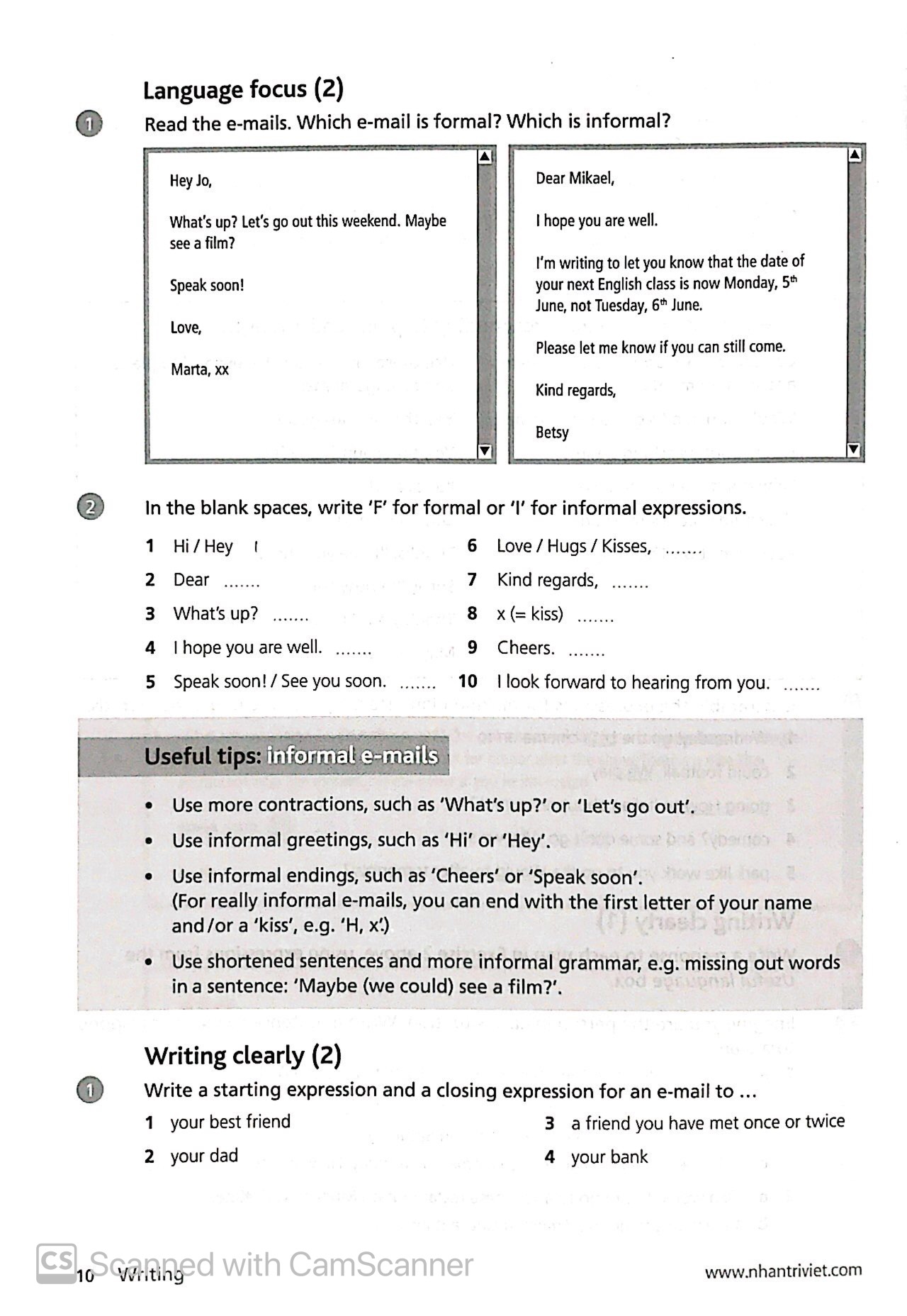 collins english for life_writing_a2 pre-intermediate - Ảnh 6