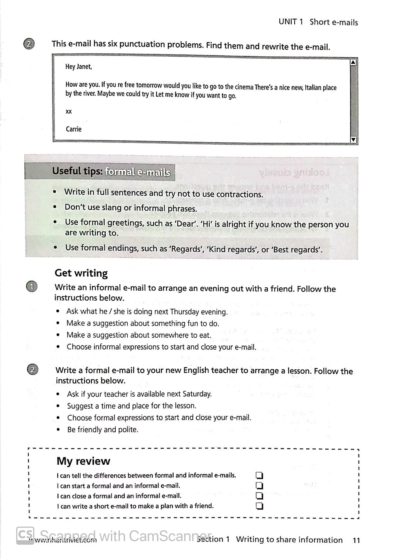 collins english for life_writing_a2 pre-intermediate - Ảnh 7