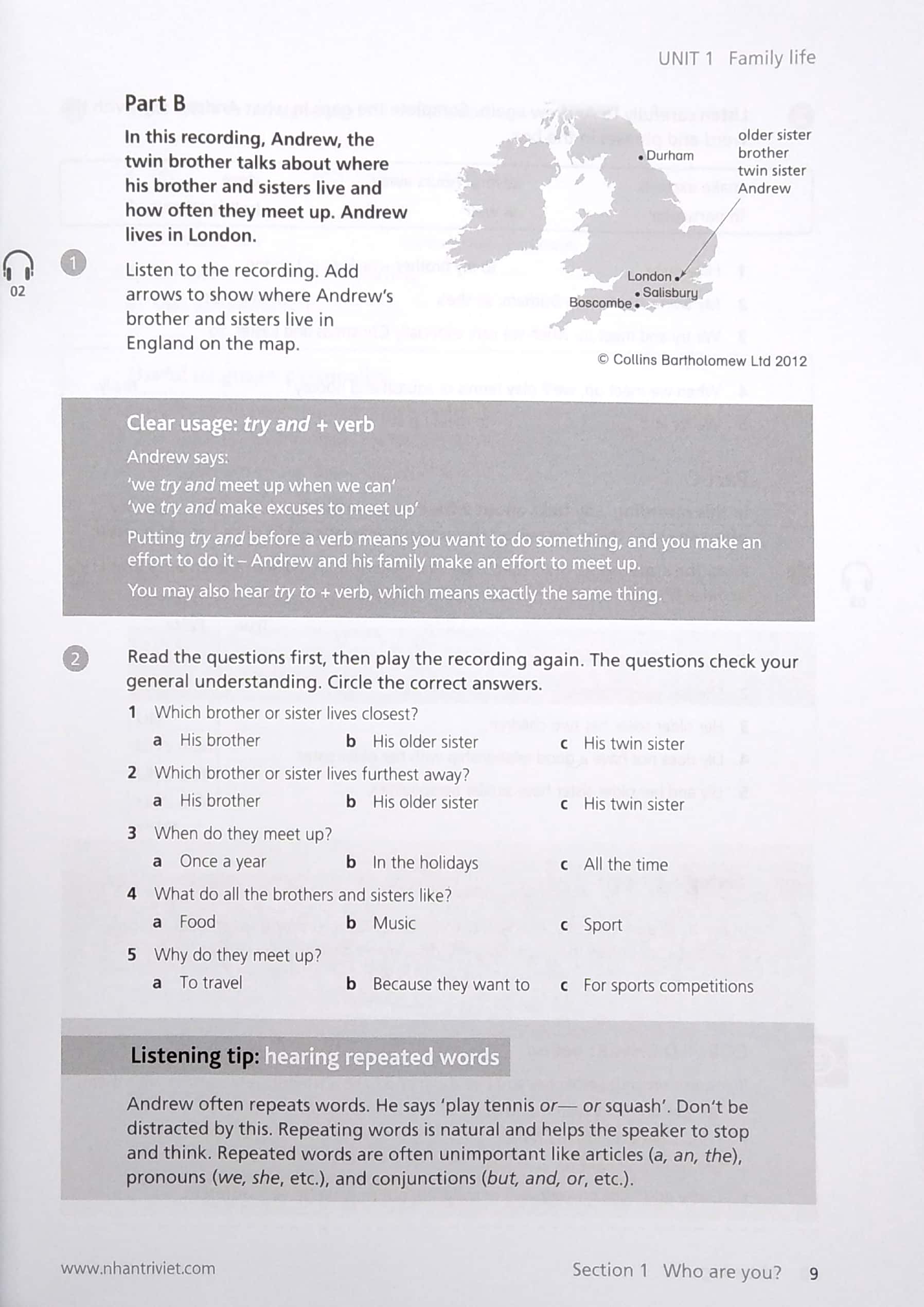 collins - listening a2 pre-intermediate - Ảnh 6