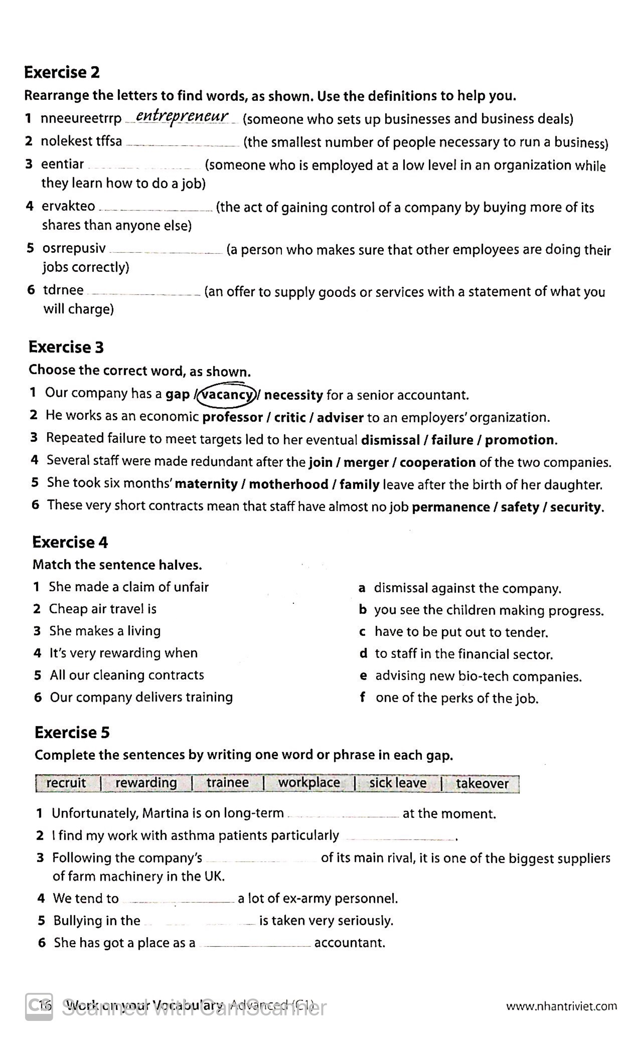 collins work on your vocabulary - advanced c1 - Ảnh 9