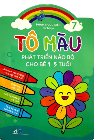 combo bộ tô màu phát triển trí não cho bé 1-5 tuổi (6 cuốn) + bút sáp màu - Ảnh 3