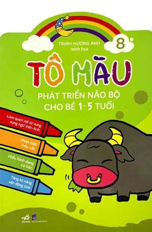 combo bộ tô màu phát triển trí não cho bé 1-5 tuổi (6 cuốn) + bút sáp màu - Ảnh 5