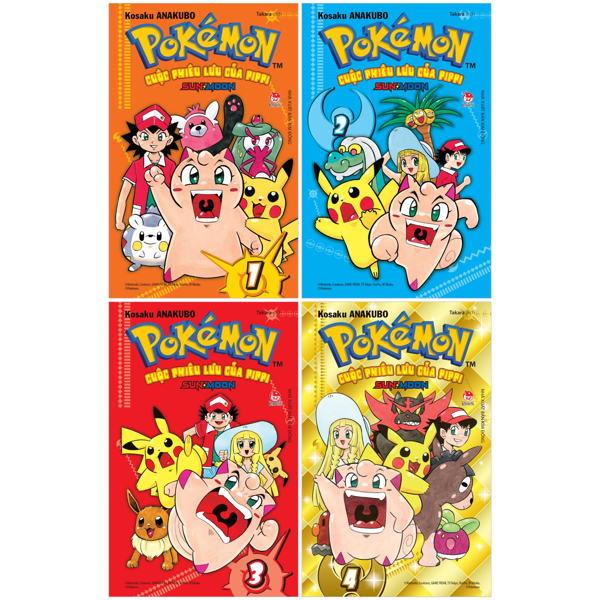 Combo Manga - Pokémon - Cuộc Phiêu Lưu Của Pippi Sun.Moon: Tập 1 - 4 (Bộ 4 Tập)