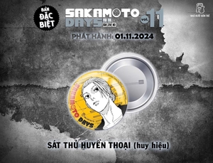 combo manga - sakamoto days - tập 11 - một đòn - bản thường + bản đặc biệt (bộ 2 cuốn) - tặng kèm sheet 5 standee đế gập + obi + huy hiệu + set 3 card đổi nền + standee lắp ghép - Ảnh 10