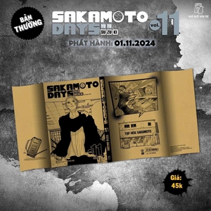 combo manga - sakamoto days - tập 11 - một đòn - bản thường + bản đặc biệt (bộ 2 cuốn) - tặng kèm sheet 5 standee đế gập + obi + huy hiệu + set 3 card đổi nền + standee lắp ghép - Ảnh 6