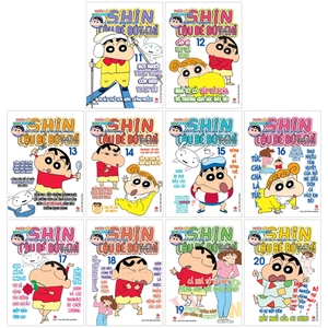 combo manga - shin - cậu bé bút chì - phiên bản hoạt hình màu: tập 11 - 20 (bộ 10 cuốn)