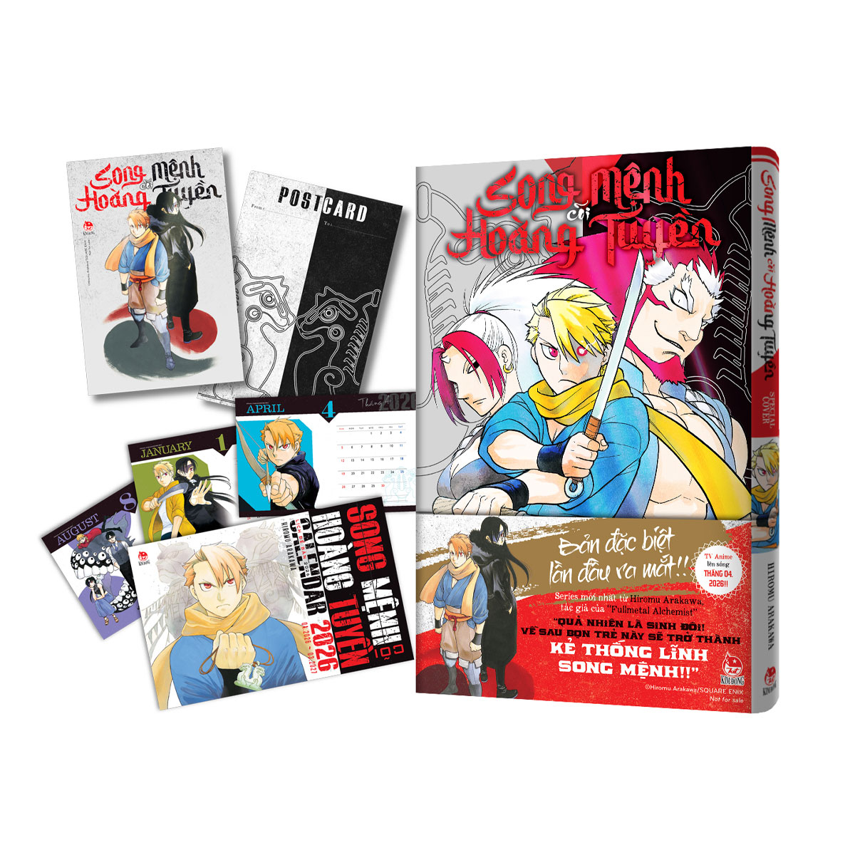 Combo Manga - Song Mệnh Cõi Hoàng Tuyền - Tập 1 - Bản Thường + Bản Đặc Biệt (Bộ 2 Cuốn) - Tặng Kèm Special Cover + Special Cover Metalize + Lịch Để Bàn 2026 + Postcard Metalize + Trang Màu Bổ Sung Từ Tạp Chí + Postcard Có Chữ Kí Tác Giả - Ảnh 3