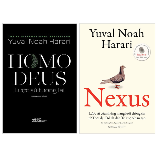 combo sách homo deus - lược sử tương lai + nexus - lược sử của những mạng lưới thông tin từ thời đại đồ đá đến trí tuệ nhân tạo (bộ 2 cuốn)