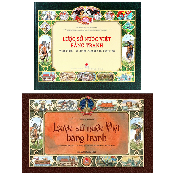 combo sách lược sử nước việt bằng tranh - tiếng việt + song ngữ anh-việt (bộ 2 cuốn)