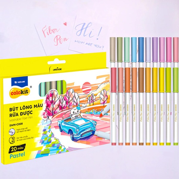 Combo Sach To Mau Xu So Mien Man + Hop 20 But Long Mau Pastel Rua Duoc Washable Fiber Pen - Ảnh 10