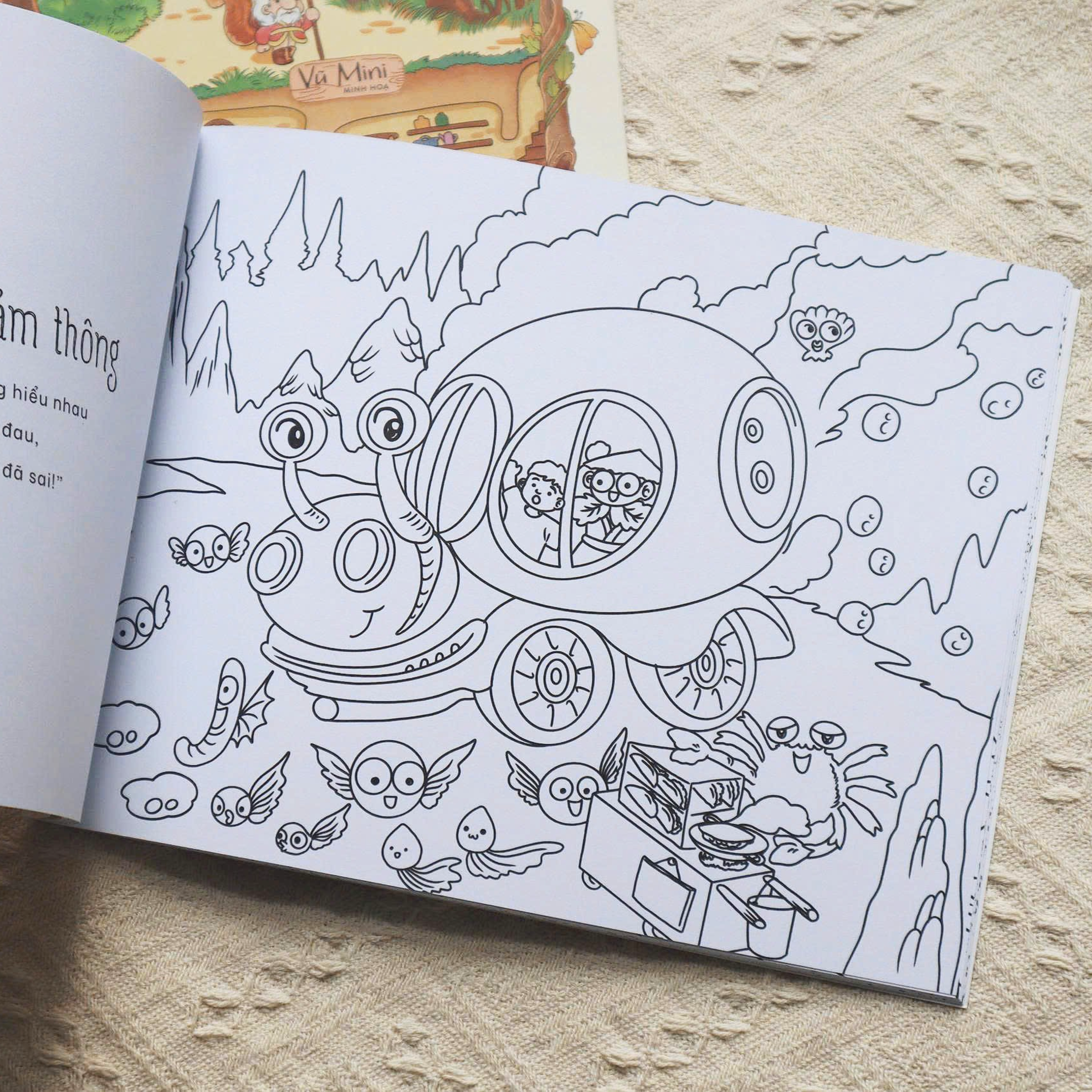 Combo Sach To Mau Xu So Mien Man + Hop 20 But Long Mau Pastel Rua Duoc Washable Fiber Pen - Ảnh 7