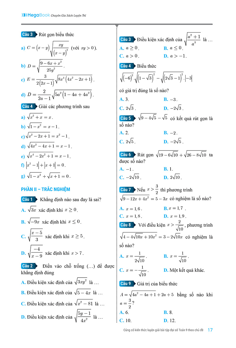 củng cố kiến thức luyện giải bài tập đại số toán 9 - Ảnh 11