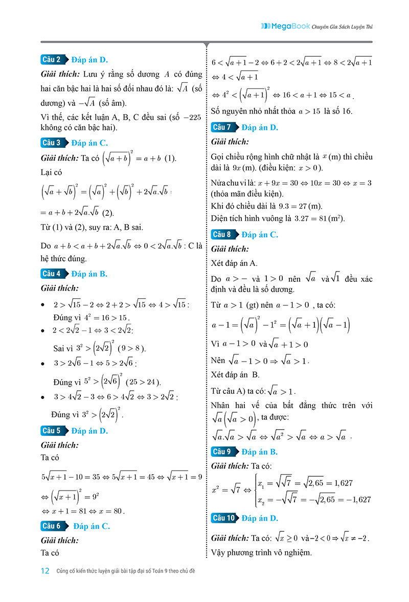 củng cố kiến thức luyện giải bài tập đại số toán 9 - Ảnh 7