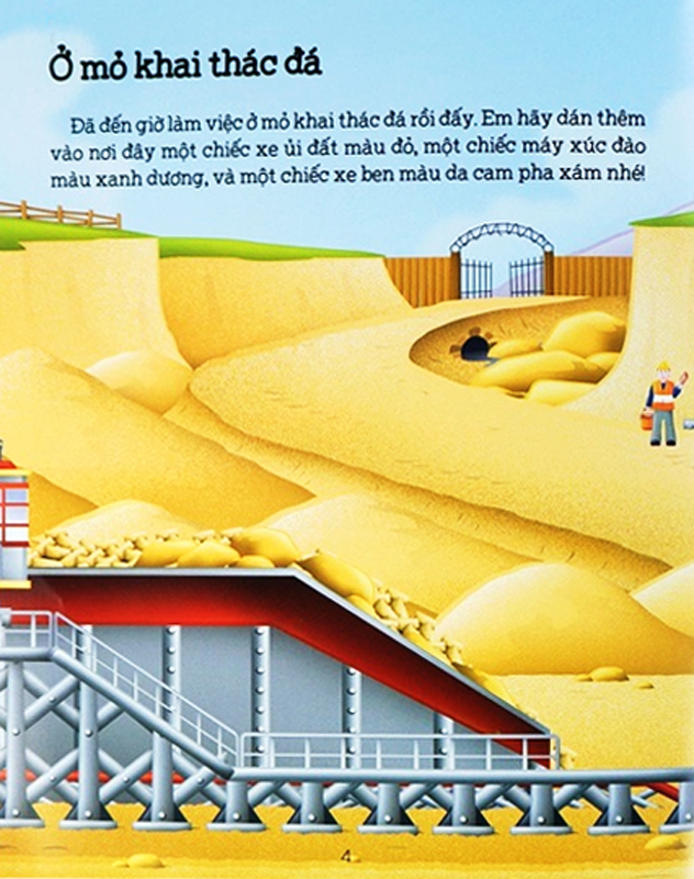 cuốn sách bóc dán đầu tiên của tớ - xe tải và máy xúc đào - Ảnh 5