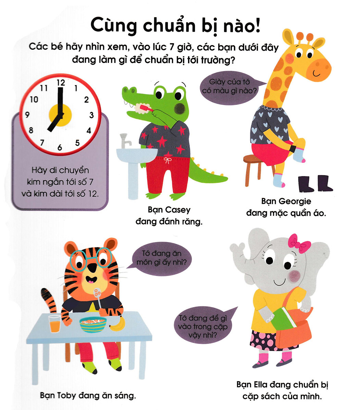 cuốn sách đầu tiên của bé - chiếc đồng hồ (dành cho bé từ 3-5 tuổi) - Ảnh 4