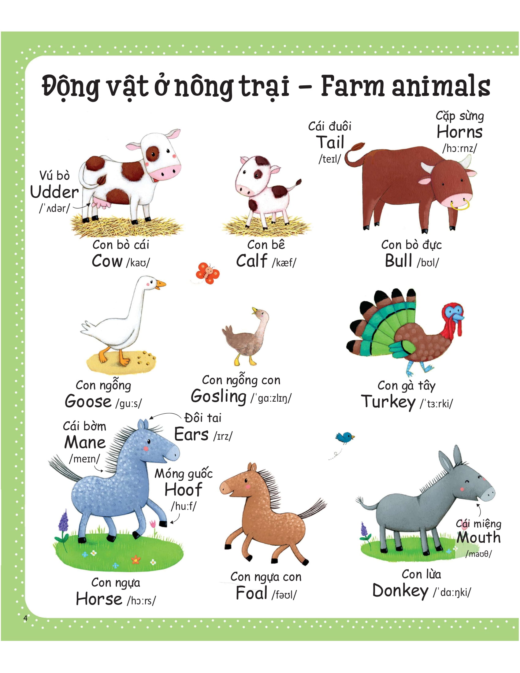 cuốn sách từ vựng đầu tiên của tôi - my first word book- nông trại - farm - Ảnh 2