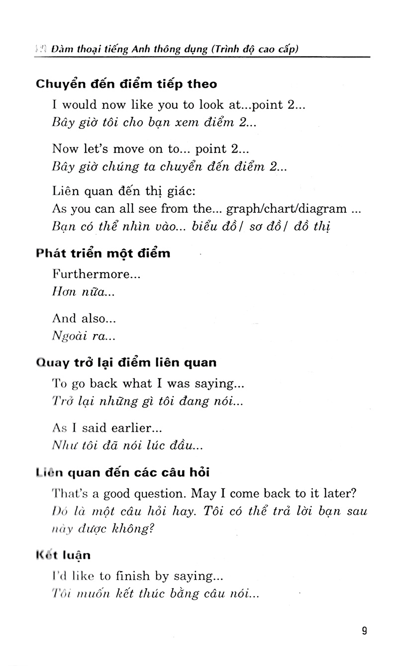 đàm thoại tiếng anh thông dụng (trình độ cao cấp) - Ảnh 9