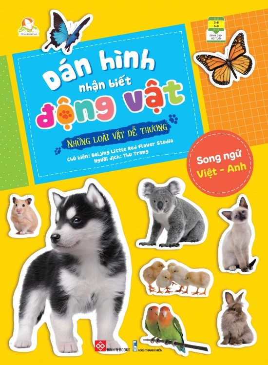 dán hình nhận biết động vật - những loài vật dễ thương (song ngữ việt-anh) - Ảnh 2