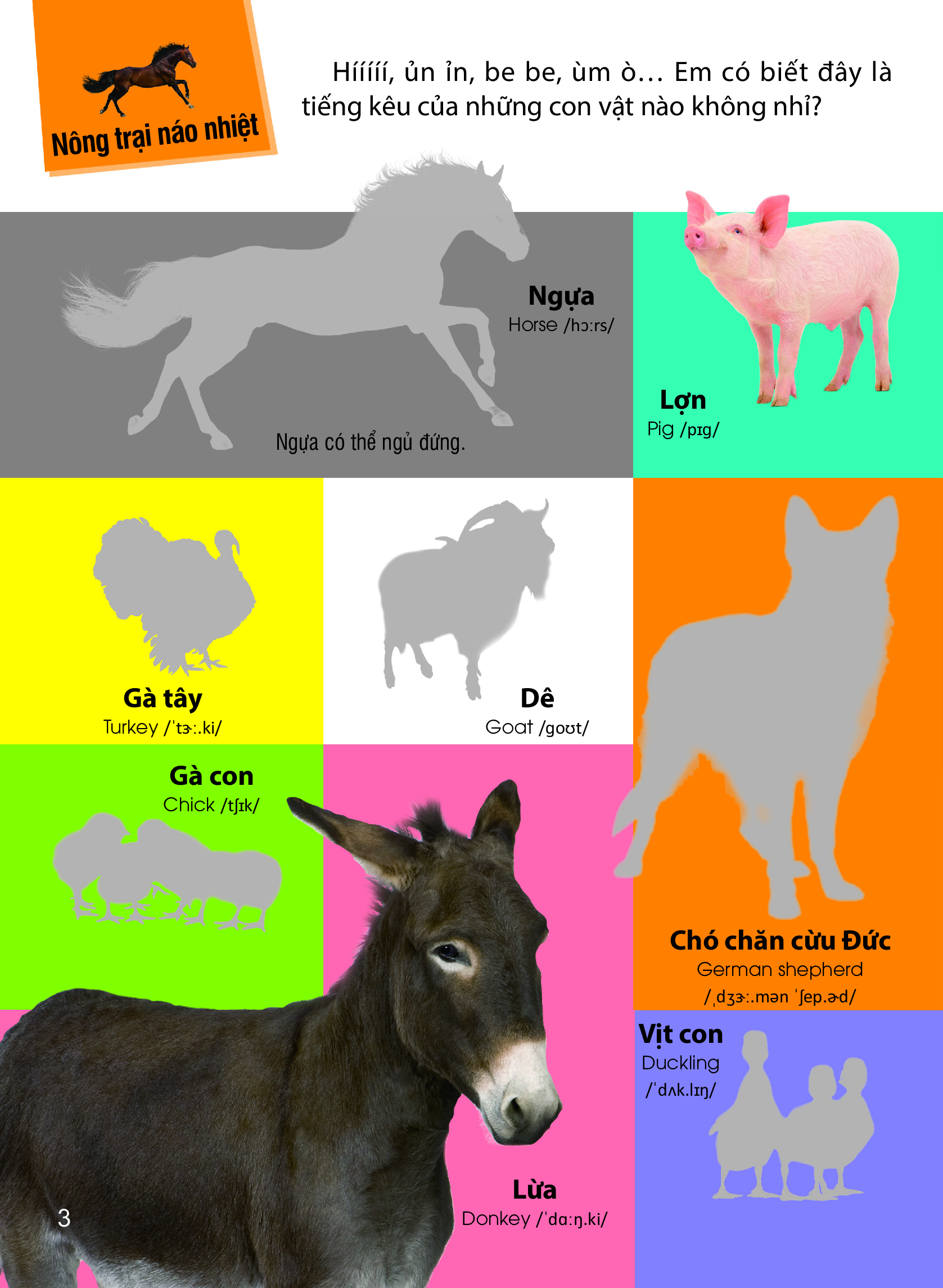 dán hình nhận biết động vật - những loài vật dễ thương (song ngữ việt-anh) - Ảnh 4