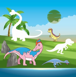 dán hình phát triển iq-eq-cq - công viên khủng long - tập 1 - Ảnh 5