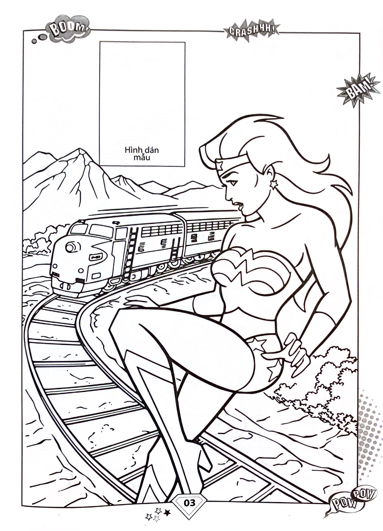 dán hình & tô màu superhero - wonderman - Ảnh 4