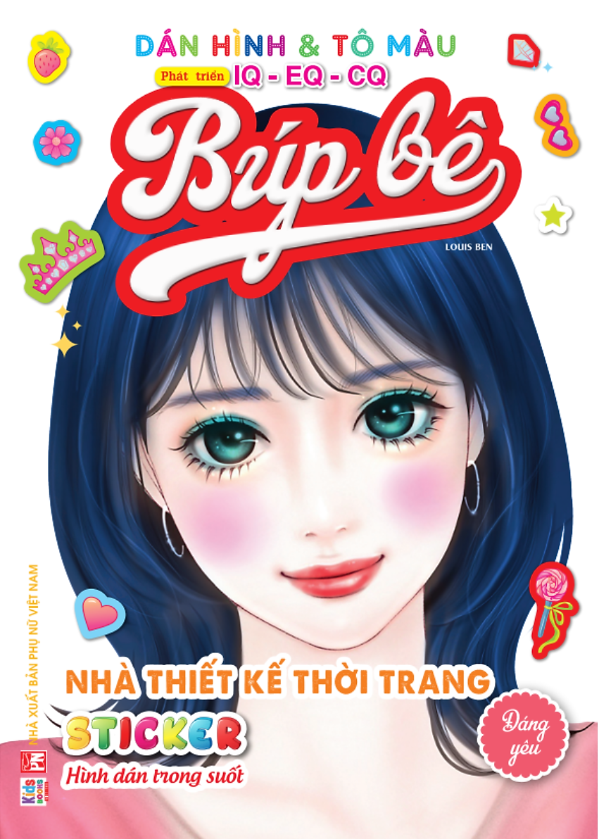 dán hình và tô màu búp bê - nhà thiết kế thời trang - đáng yêu - sticker trong suốt - Ảnh 2