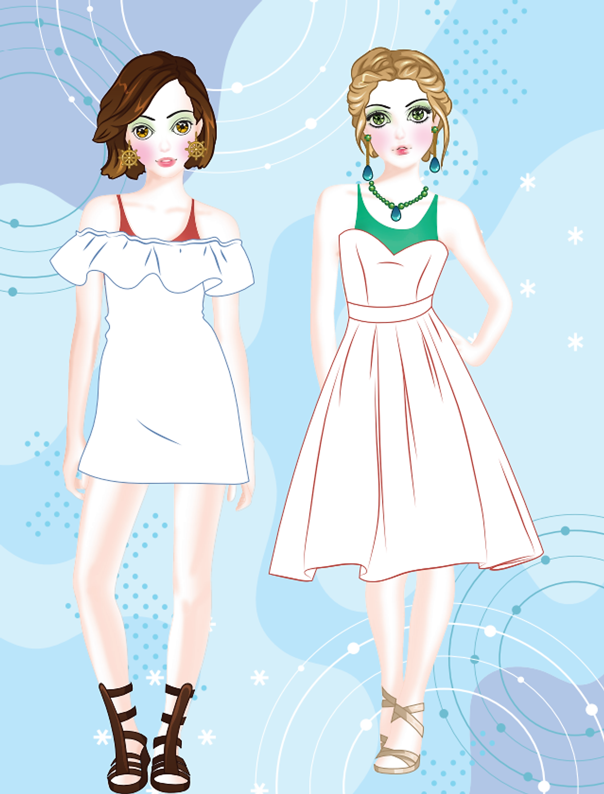 dán hình và tô màu búp bê - nhà thiết kế thời trang - đáng yêu - sticker trong suốt - Ảnh 3