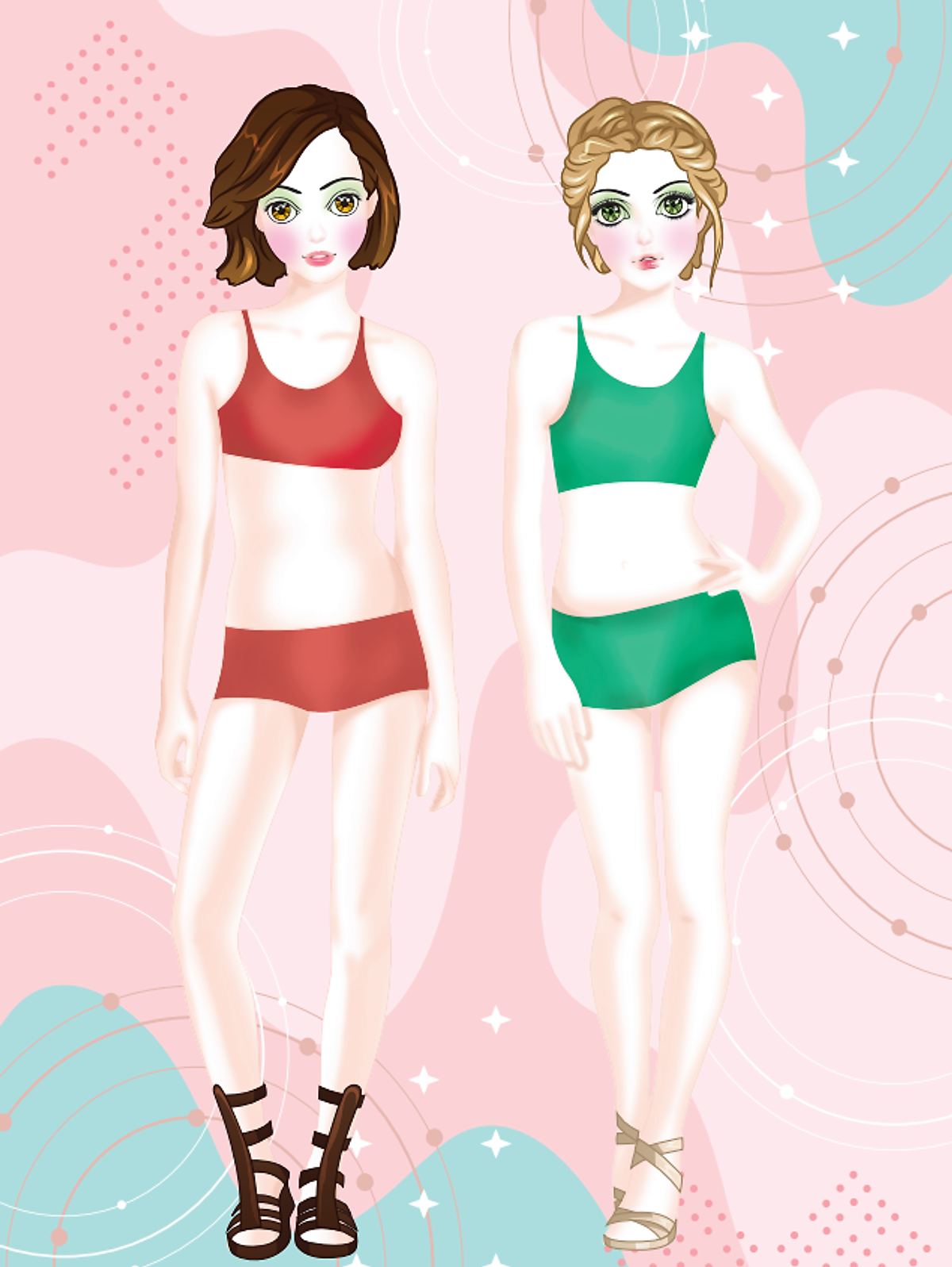 dán hình và tô màu búp bê - nhà thiết kế thời trang - đáng yêu - sticker trong suốt - Ảnh 4