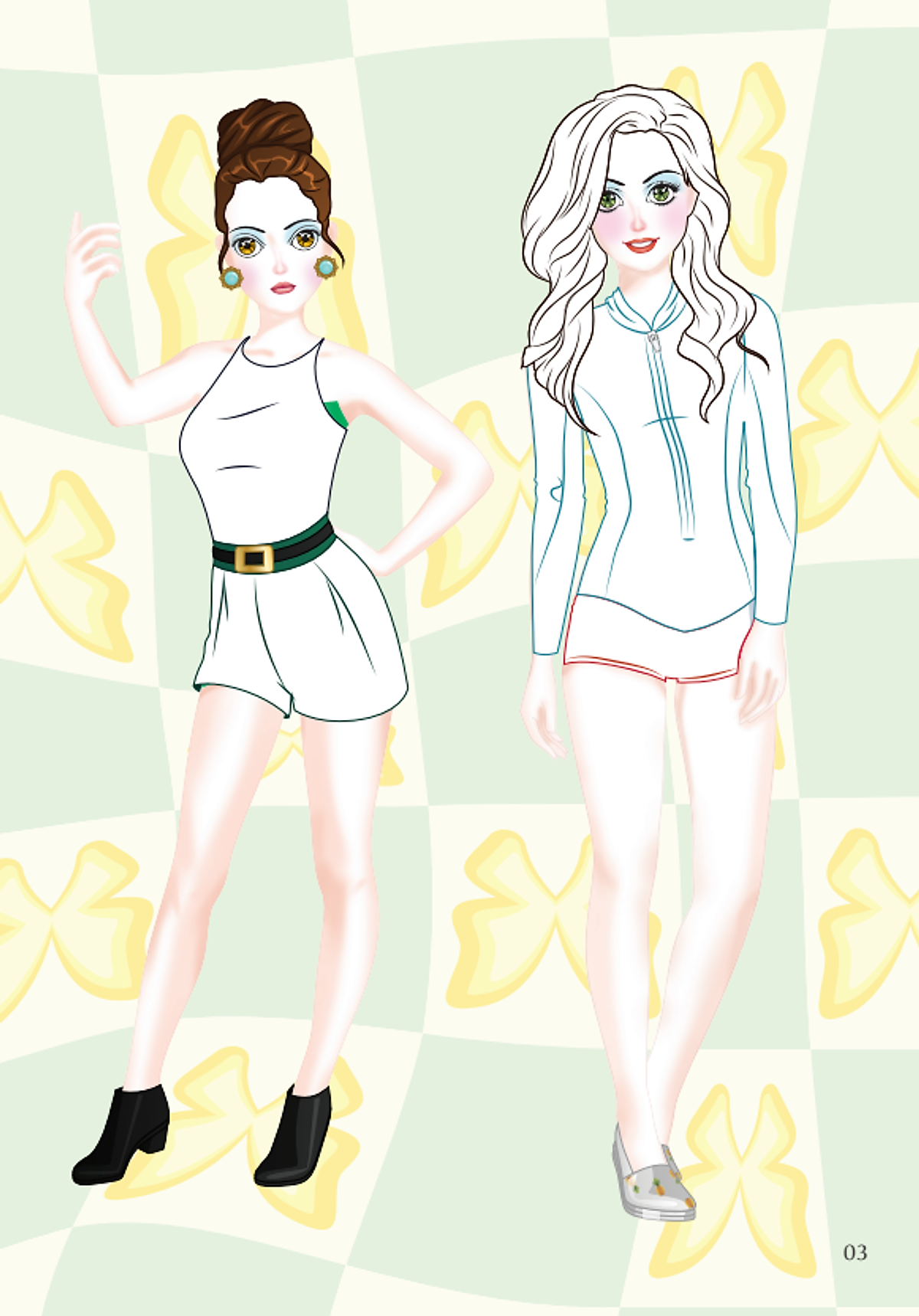 dán hình và tô màu búp bê - nhà thiết kế thời trang - quyến rũ - sticker trong suốt - Ảnh 5