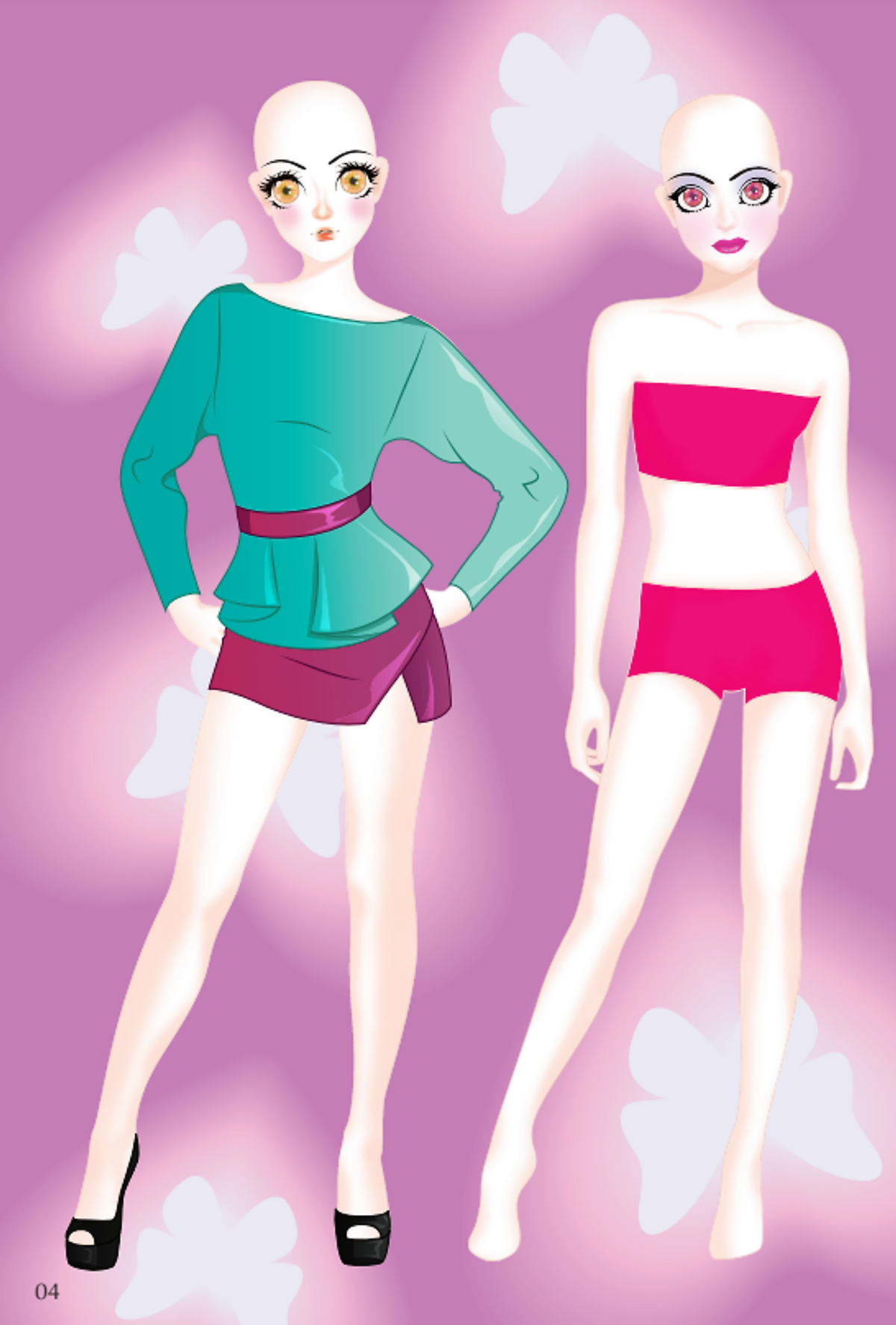 dán hình và tô màu búp bê - nhà thiết kế thời trang - quyến rũ - sticker trong suốt - Ảnh 6