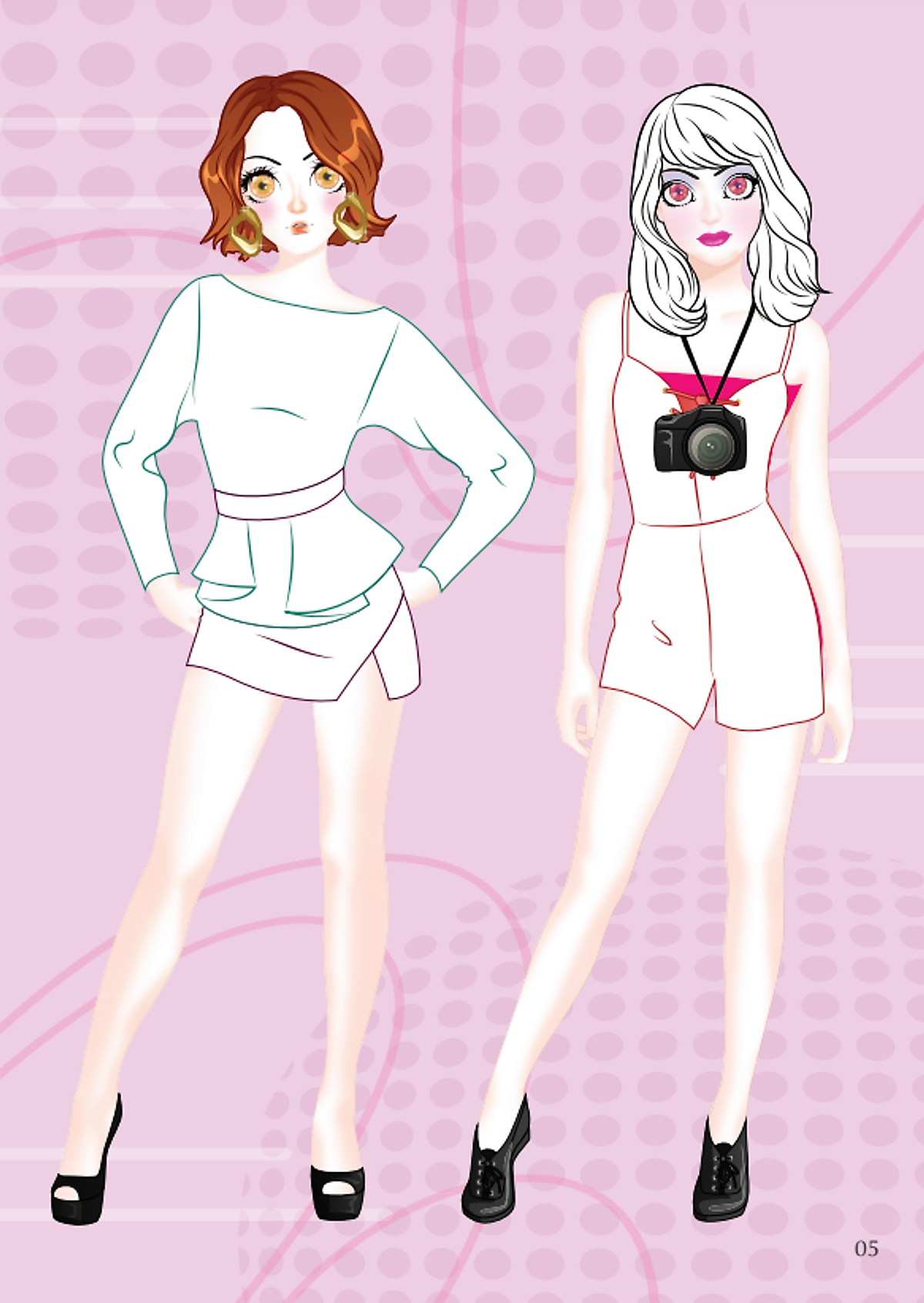 dán hình và tô màu búp bê - nhà thiết kế thời trang - quyến rũ - sticker trong suốt - Ảnh 7