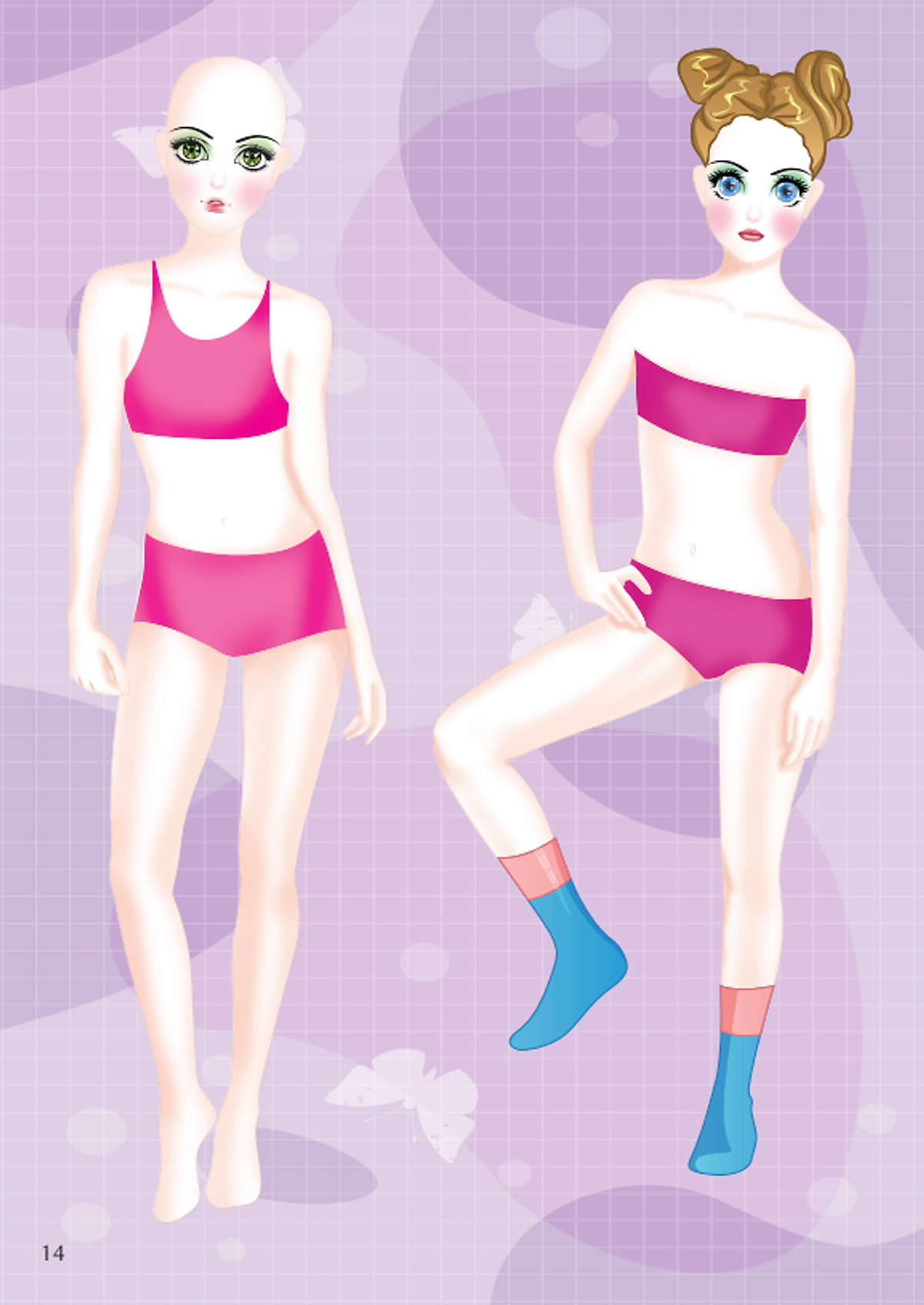 dán hình và tô màu búp bê - nhà thiết kế thời trang - quyến rũ - sticker trong suốt - Ảnh 8